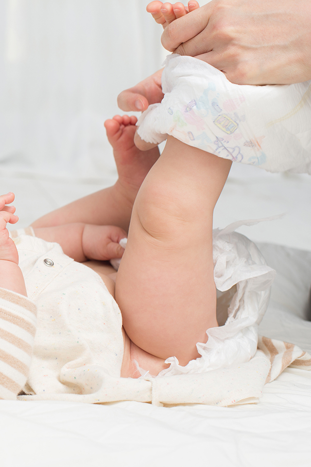 How many times per day should the baby be changed?